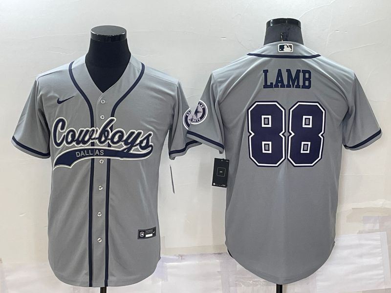 Men Dallas Cowboys 88 Lamb Grey Nike Co branded Jersey